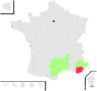 Leucanthemum vulgare var. subglaucum (De Laramb.) Rouy - carte de répartition