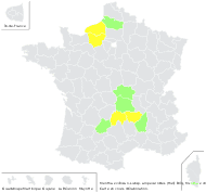 Mentha ×velutina Lej. - carte de répartition