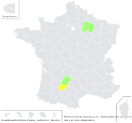 Prunus avium var. duracina (L.) L. - carte de répartition
