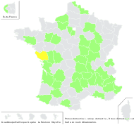 Prunus sativa subsp. ambigua proles sanctae-catharinae (Lamotte) Rouy & E.G.Camus - carte de répartition
