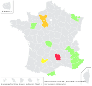 Pulmonaria officinalis subsp. saccharata (Mill.) Arcang. - carte de répartition