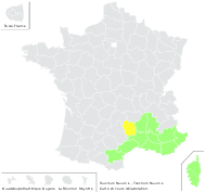 Teucrium flavum L. - carte de répartition