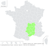 Dianthus graniticus Jord. - carte de répartition