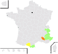 Dianthus pavonius Tausch - carte de répartition