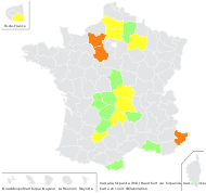 Vaccaria hispanica var. vaccaria (L.) Greuter - carte de répartition