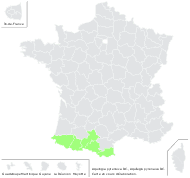 Aquilegia pyrenaica DC. - carte de répartition