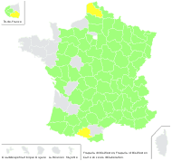 Fragaria viridis Weston - carte de répartition