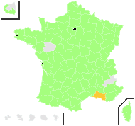 Holcus mollis var. serpentini Legendre - carte de répartition