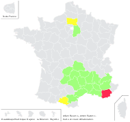 Allium flavum L. - carte de répartition