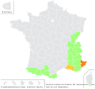 Erysimum ochroleucum (Schleich.) DC. - carte de répartition