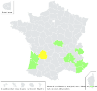 Sabulina tenuifolia subsp. laxa (Jord.) Garraud & J.M.Tison - carte de répartition
