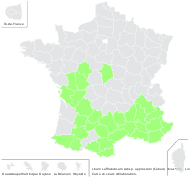 Linum suffruticosum subsp. appressum (Caball.) Rivas Mart. - carte de répartition