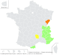 Polygala chamaebuxus L. - carte de répartition