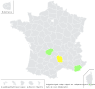Polygala vulgaris subsp. vulgaris var. calliptera Legrand - carte de répartition