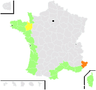 Polygonum littorale Loret & Barrandon - carte de répartition