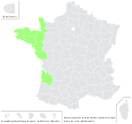 Rumex rupestris Le Gall - carte de répartition