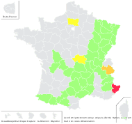 Aconitum lycoctonum subsp. vulparia (Rchb.) Nyman - carte de répartition