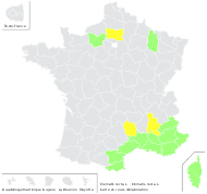 Clematis recta L. - carte de répartition