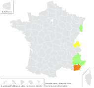 Potentilla alba L. - carte de répartition