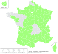 Potentilla argentea L. - carte de répartition