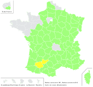 Rubus canescens DC. - carte de répartition