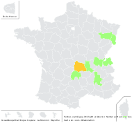 Aria chamaemespilus subsp. hostii sensu Bonnier & Layens - carte de répartition