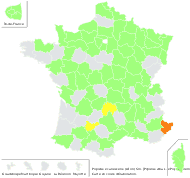 Populus ×canescens (Aiton) Sm. - carte de répartition