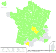Populus ×canadensis Moench - carte de répartition