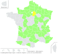 Ribes nigrum L. - carte de répartition