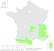 Veronica alpina L. - carte de répartition