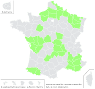 Veronica bastardii Boreau - carte de répartition