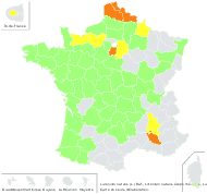 Alisma natans L. - carte de répartition