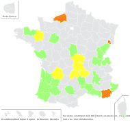 Narcissus ×incomparabilis Mill. - carte de répartition