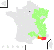 Carex alba Scop. - carte de répartition