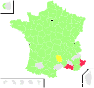 Juncus cymosus Schrank - carte de répartition