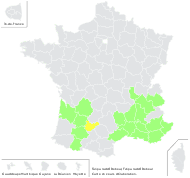 Tulipa praecox Ten. - carte de répartition