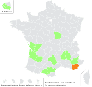 Yucca filamentosa L. - carte de répartition