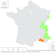 Crepis aurea (L.) Cass. subsp. aurea - carte de répartition