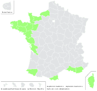 Asplenium marinum L. - carte de répartition