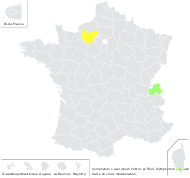 Symphytum ×caeruleum Petitm. ex Thell. - carte de répartition