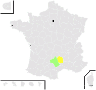 Teucrium ×ruthenense H.J.Coste & Soulié - carte de répartition