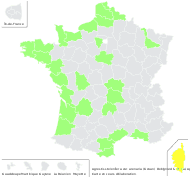 Agrostis stolonifera var. arenaria (Gouan) Dobignard & Portal - carte de répartition