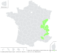 Hieracium cottetii Christener - carte de répartition
