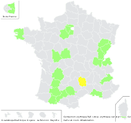Centaurium erythraea Rafn subsp. erythraea var. erythraea - carte de répartition