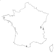 Aconitum caeruleum Dulac - carte des observations